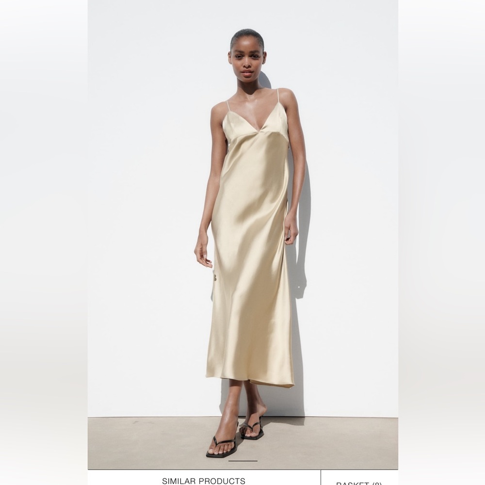 Zara SATIN SLIP DRESS - Picture 1 of 8